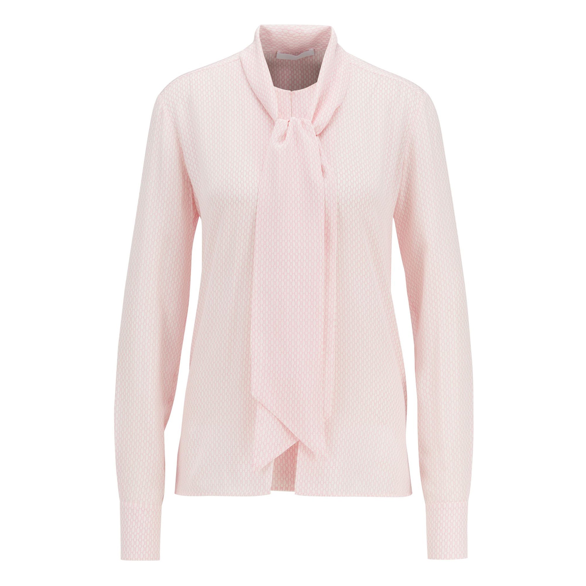 BOSS - blusa Batus - tailored fit - 100% seta - rosa cipria
