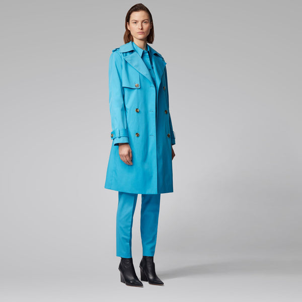 BOSS - blusa Bavidbo - tailored fit - cotone - blu