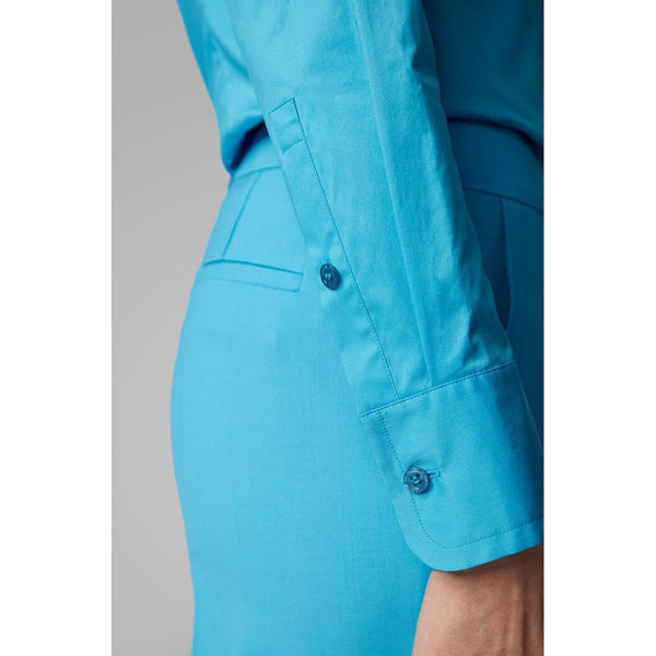 BOSS - blusa Bavidbo - tailored fit - cotone - blu