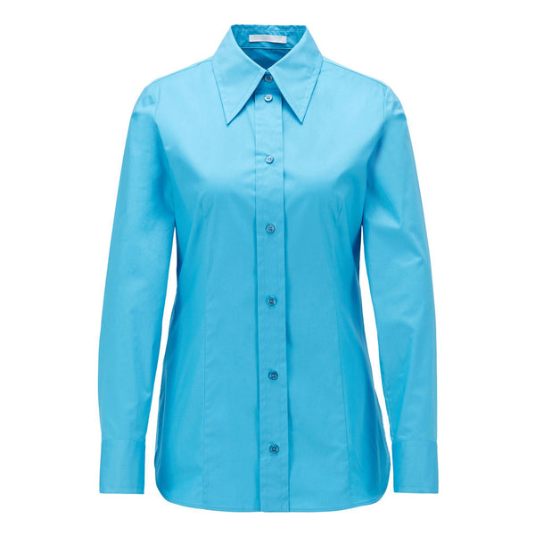 BOSS - blusa Bavidbo - tailored fit - cotone - blu