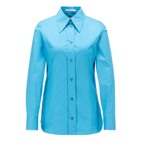 BOSS - blusa Bavidbo - tailored fit - cotone - blu