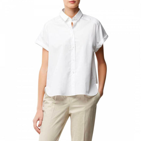 BOSS - blusa Bixina - relaxed fit - cotone - bianco