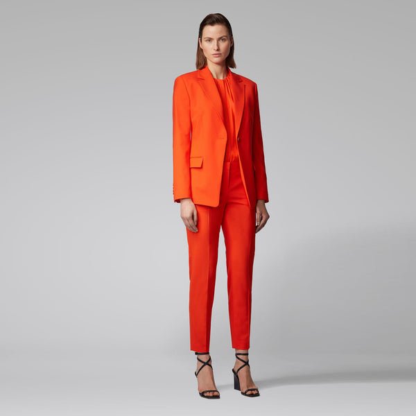 BOSS - blusa Banora - tailored fit - seta - arancione