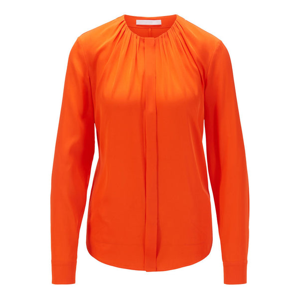 BOSS - blusa Banora - tailored fit - seta - arancione