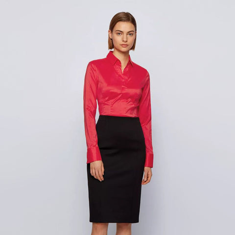 BOSS - blusa Bashina - fitted cut - rosso