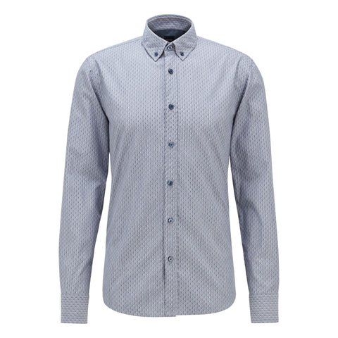 BOSS - camicia Mabsoot - fitted cut - cotone - blu scuro