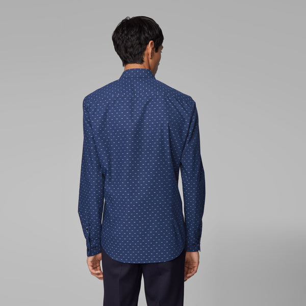 BOSS - camicia Ronni - fitted cut - 100% cotone - blu scuro