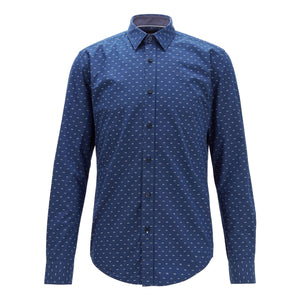 BOSS - camicia Ronni - fitted cut - 100% cotone - blu scuro