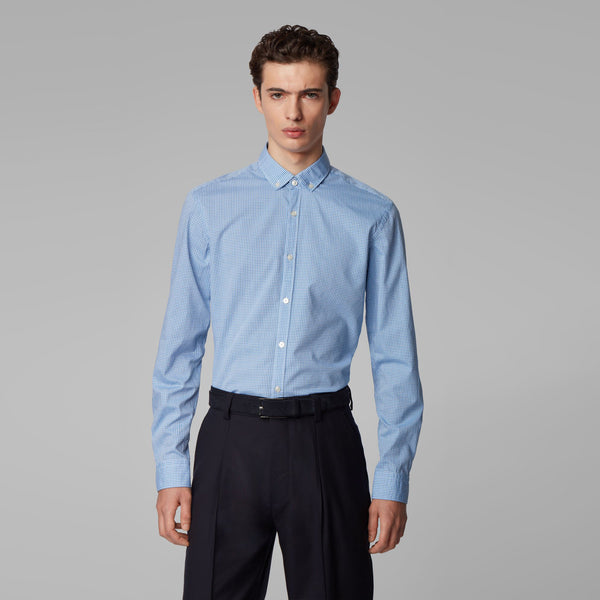 BOSS - camicia Rikard - fitted cut - blu