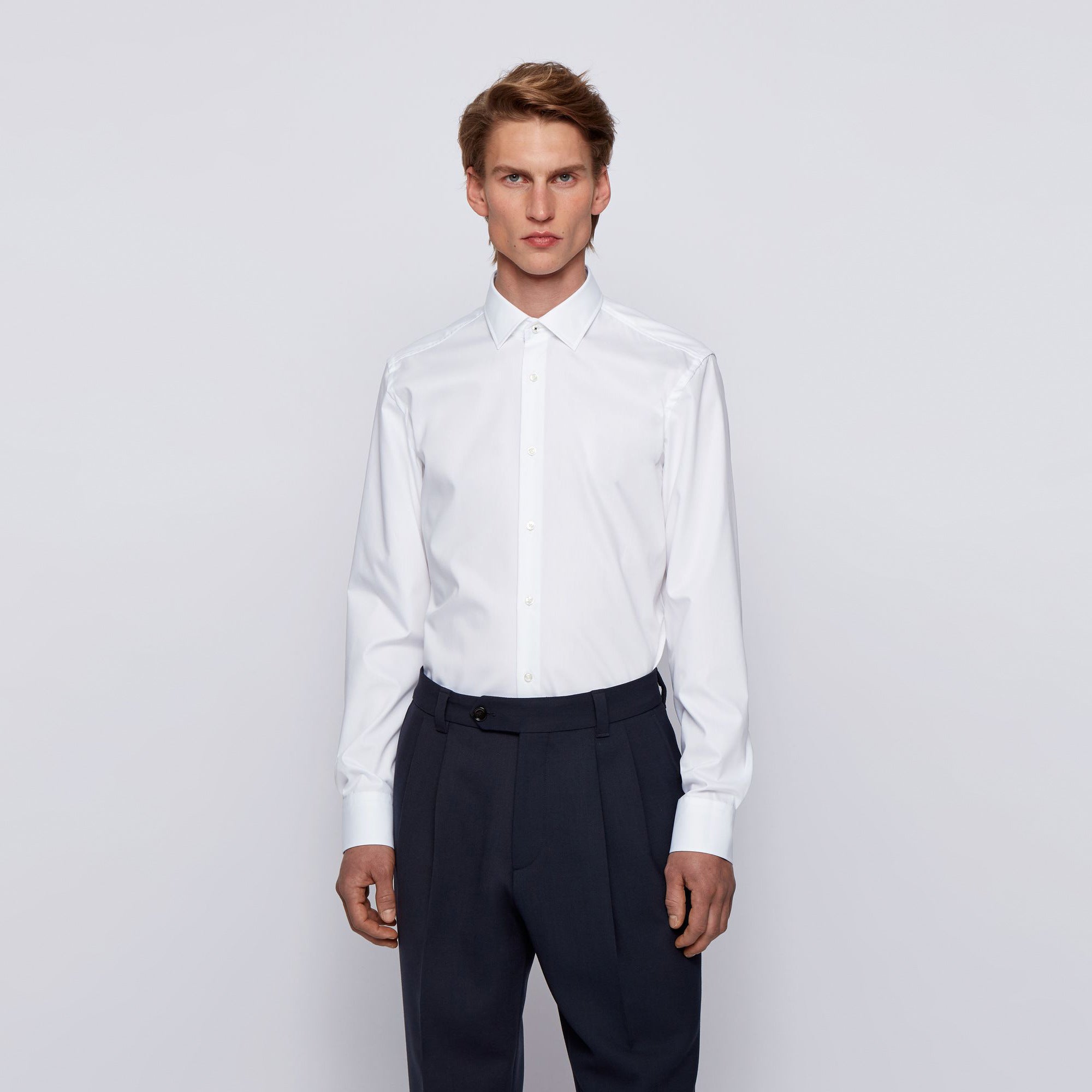 BOSS - camicia Jesse - slim fit - 100% cotone - bianco