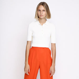 BOSS - maglia Indella - slim fit - collo polo - bianco