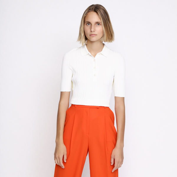 BOSS - maglia Indella - slim fit - collo polo - bianco