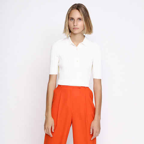 BOSS - maglia Indella - slim fit - collo polo - bianco