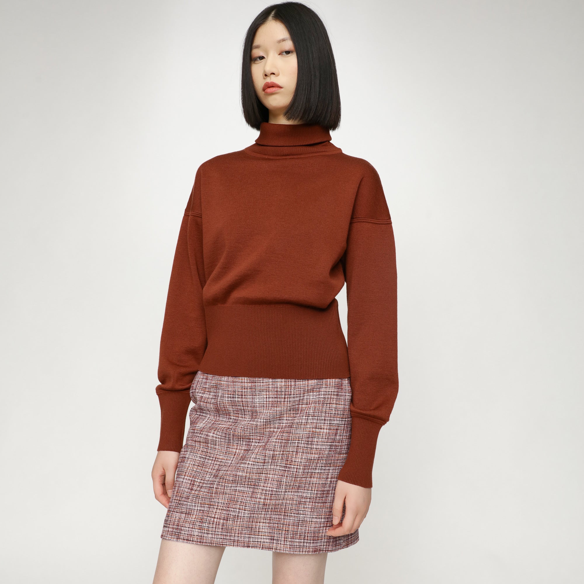 BOSS - maglia Felippa - scollo rotondo - 100% lana vergine - rosso