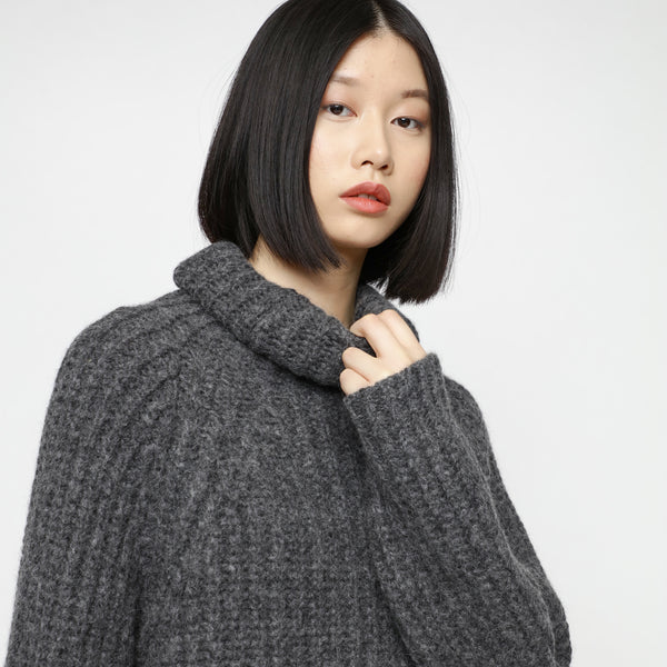 BOSS - maglia Farantel - regular fit - collo dolcevita - grigio