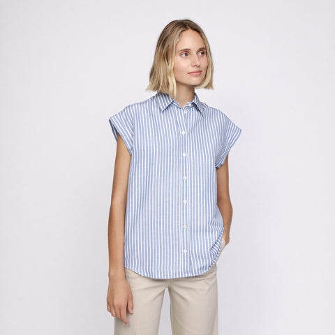 BOSS - blusa Emirta - tailored fit e relaxed fit - blu