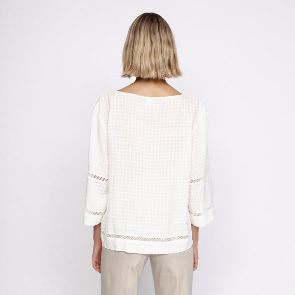 BOSS - blusa Ellui - tailored fit e regular fit - bianco