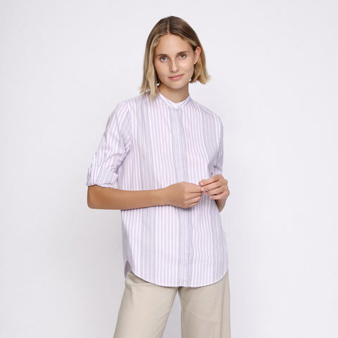 BOSS - blusa Efelize - tailored fit e relaxed fit - 100% cotone - viola pastello