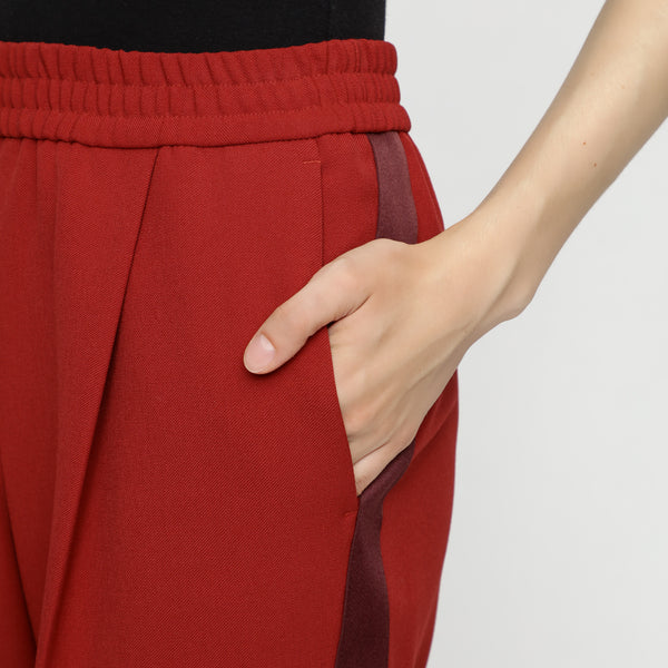 BOSS - pantaloni Tariyesa - relaxed fit - rosso scuro