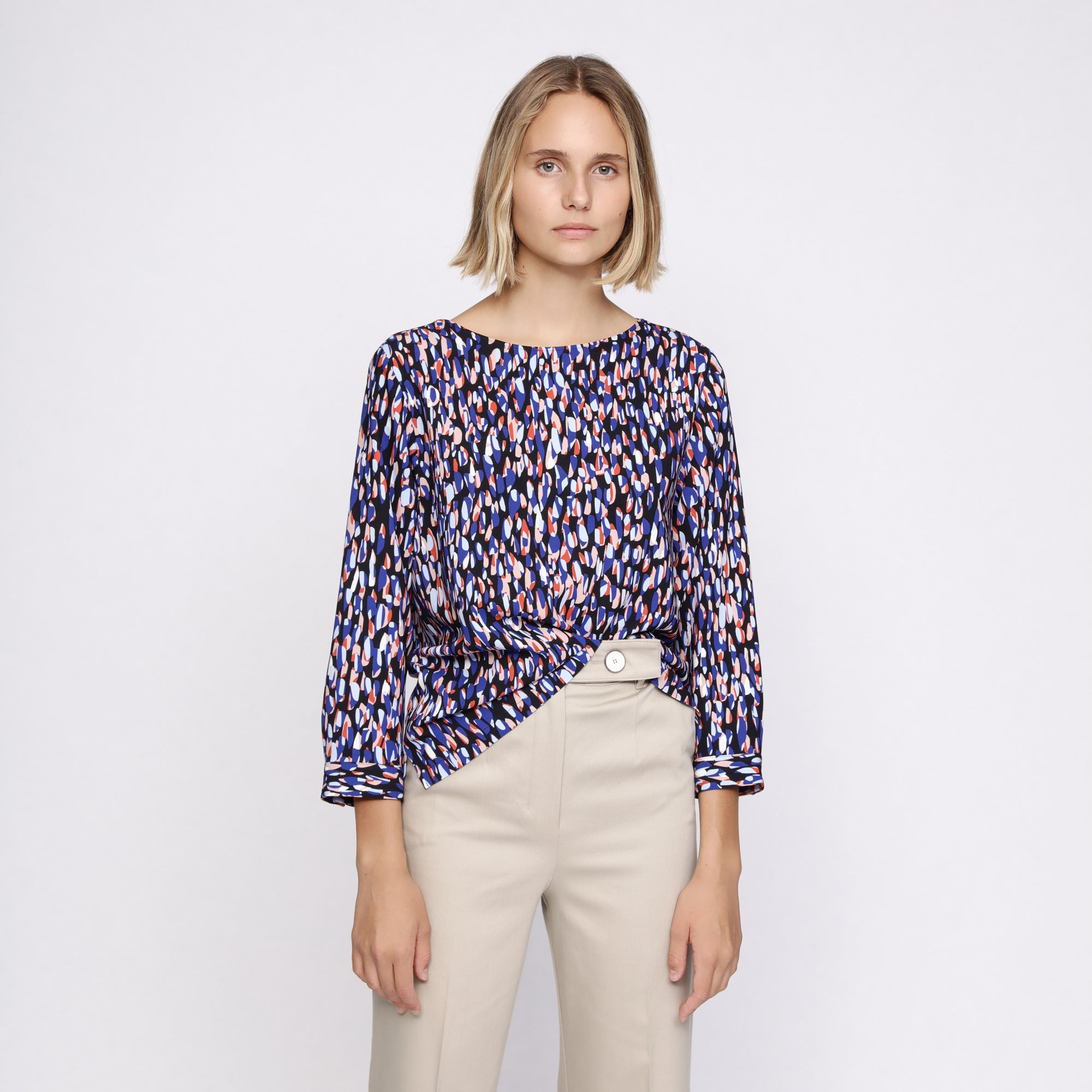BOSS - blusa Ipiti - regular fit - scollo rotondo - multicolore