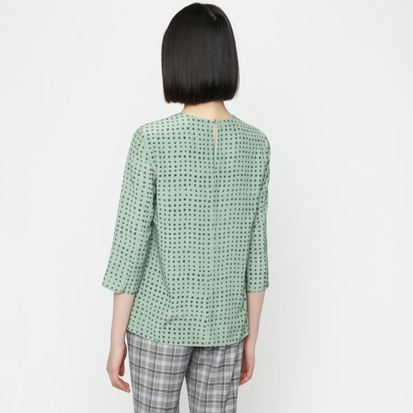 BOSS - blusa Iomena - regular fit - scollo rotondo - 100% seta - multicolore
