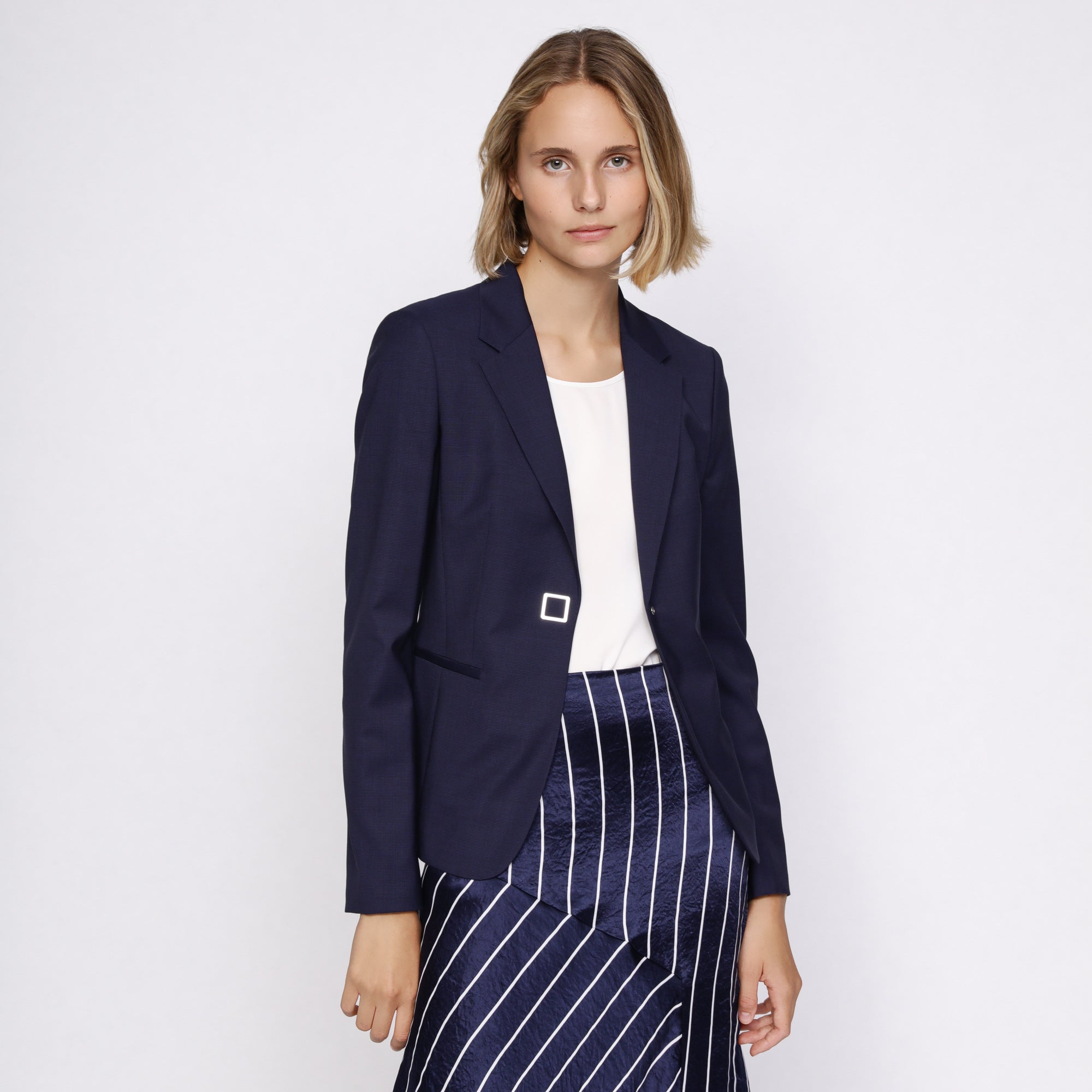 BOSS - blazer Julea - slim fit - 100% lana vergine - navy