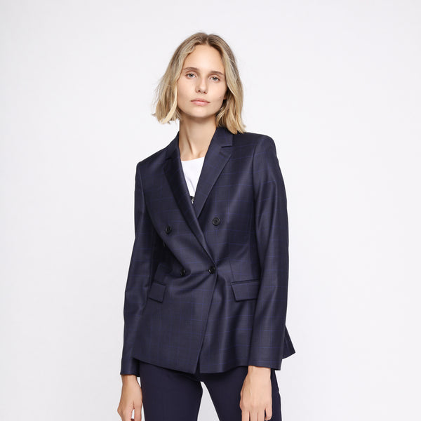 BOSS - blazer Jacelynne - regular fit - 100% lana vergine - navy