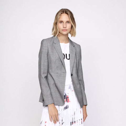 BOSS - blazer Jalaia - regular fit - grigio