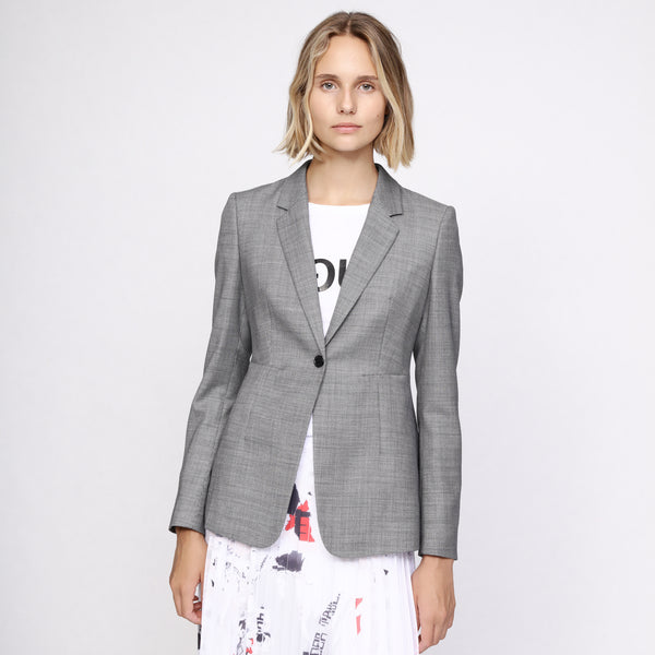 BOSS - blazer Jalaia - regular fit - grigio