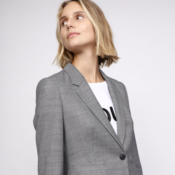 BOSS - blazer Jalaia - regular fit - grigio