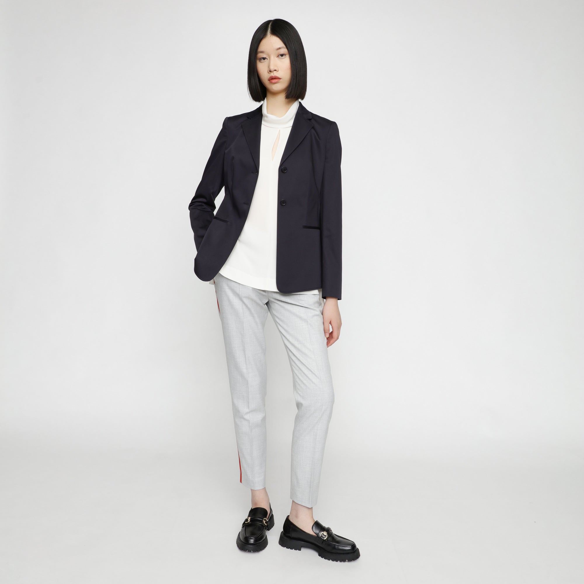 BOSS - blazer Jatinda - slim fit - cotone - blu