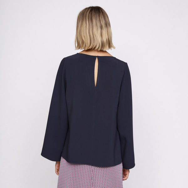 BOSS - blusa Bingris - tailored fit e relaxed fit - blu