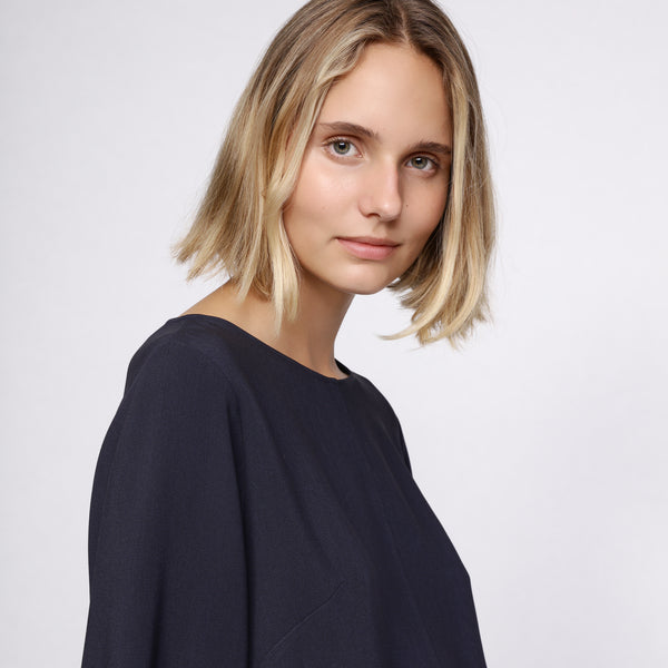 BOSS - blusa Bingris - tailored fit e relaxed fit - blu