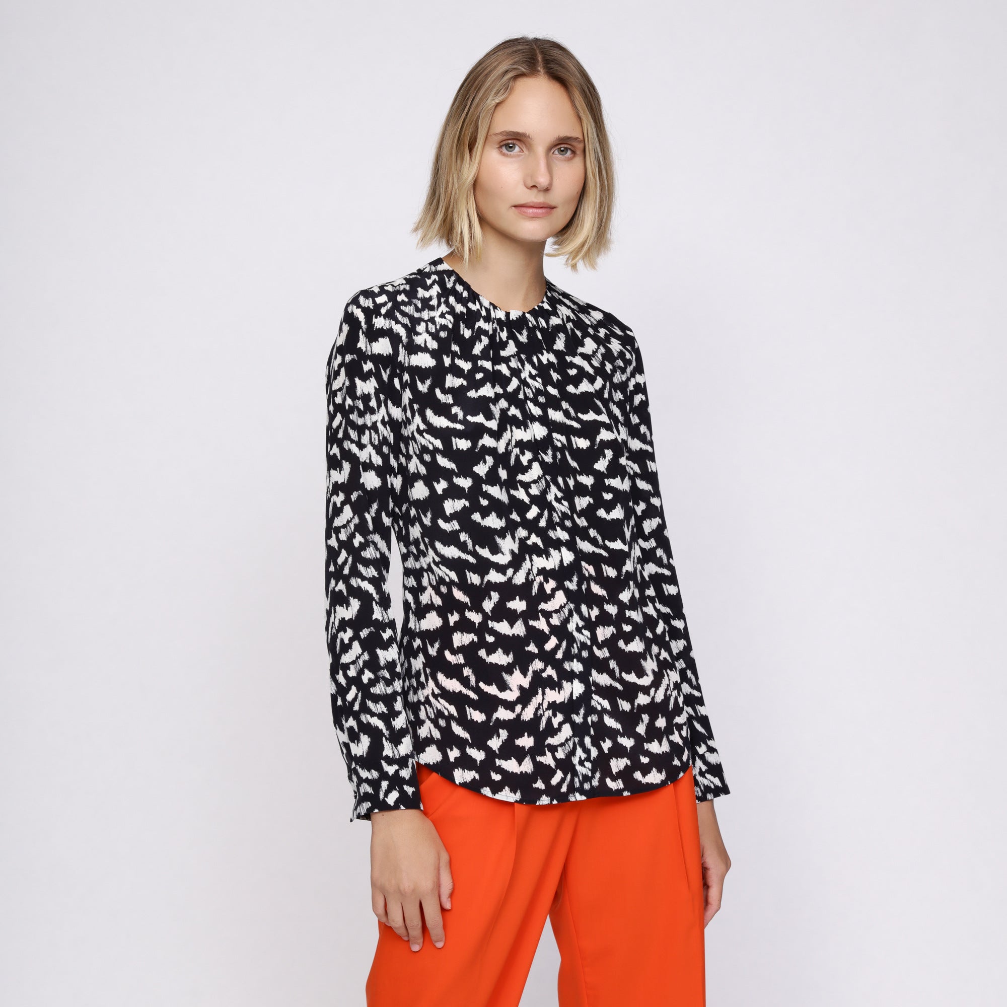 BOSS - blusa Banora - tailored fit e regular fit - 100% seta - multicolore