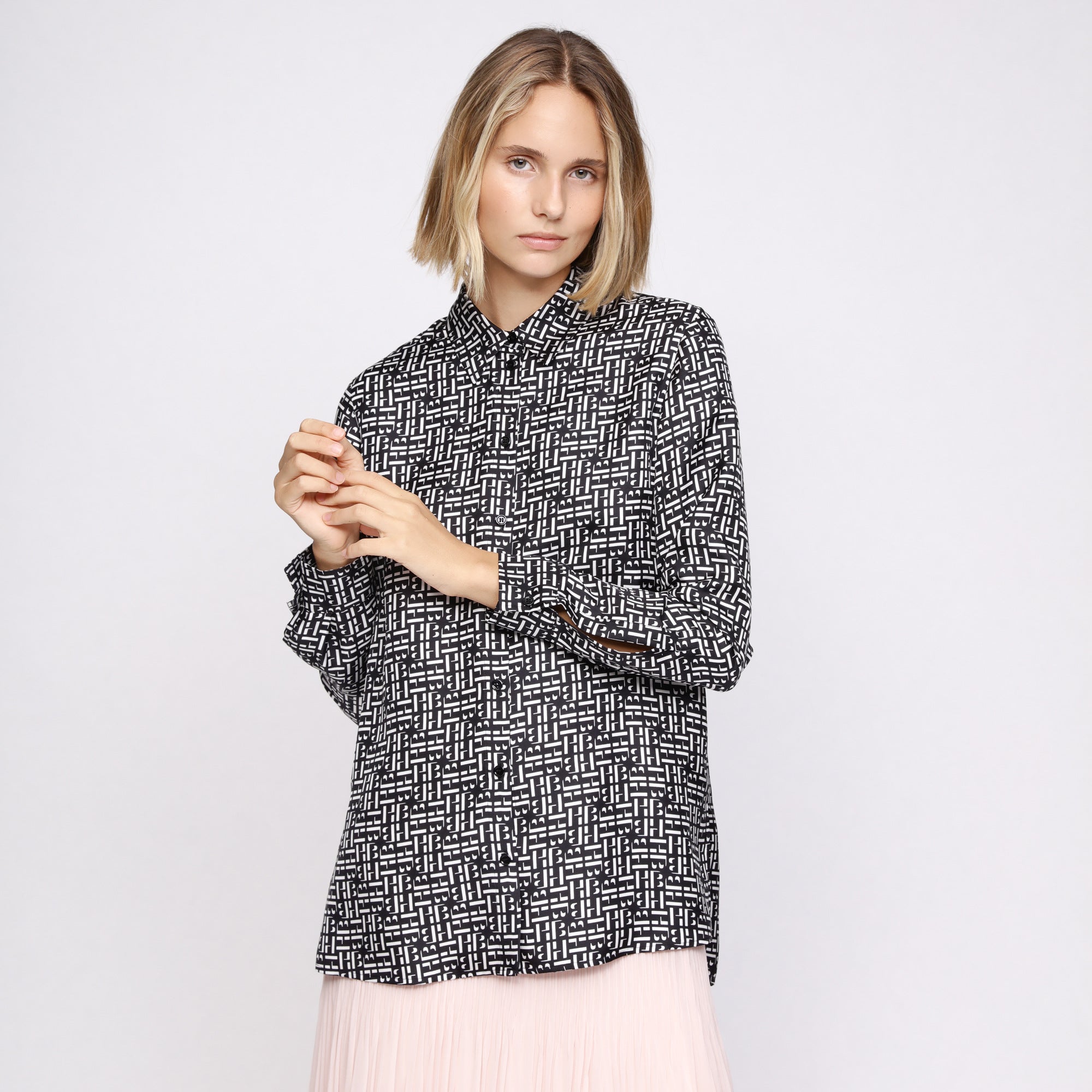 BOSS - blusa Babia - tailored fit e regular fit - 100% seta - multicolore