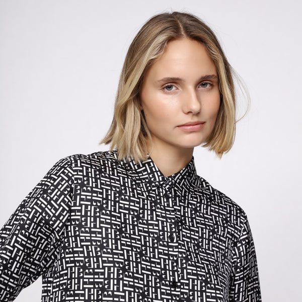 BOSS - blusa Babia - tailored fit e regular fit - 100% seta - multicolore