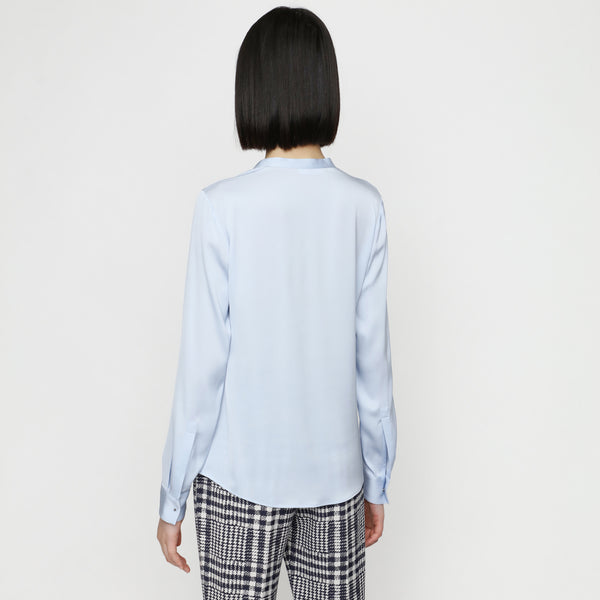 BOSS - blusa Banota - tailored fit e regular fit - seta - blu pallido