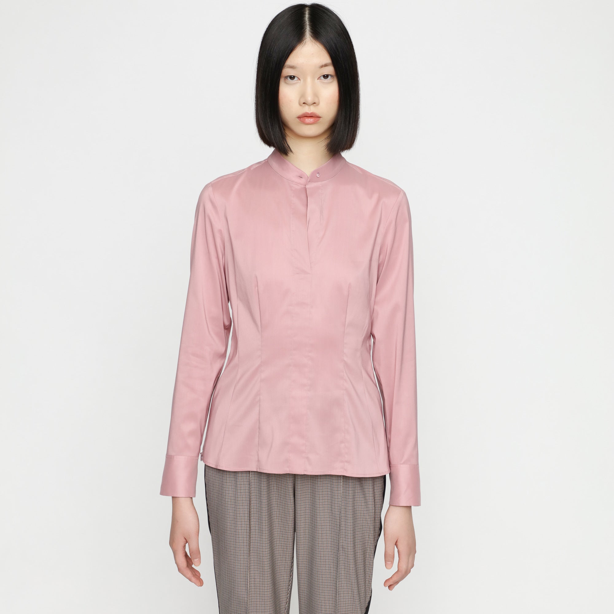 BOSS - blusa Bashila - tailored fit e slim fit - rosa pallido