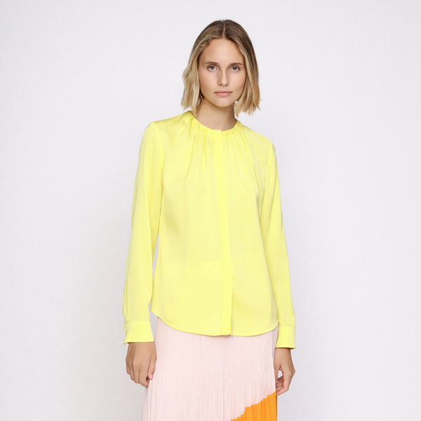 BOSS - blusa Banora - tailored fit e regular fit - seta - giallo