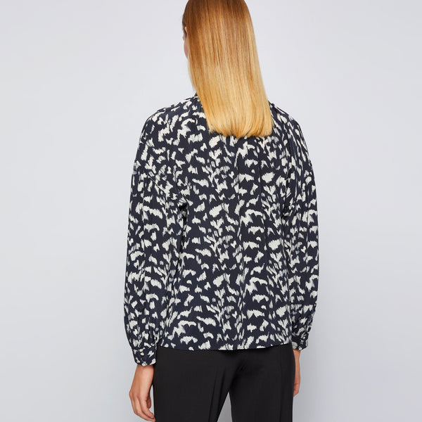 BOSS - blusa Bistorta - relaxed fit - nero e bianco