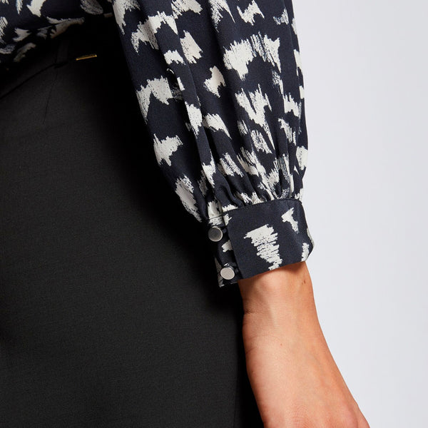 BOSS - blusa Bistorta - relaxed fit - nero e bianco