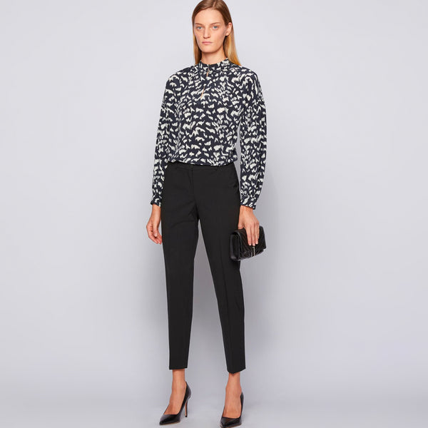 BOSS - blusa Bistorta - relaxed fit - nero e bianco