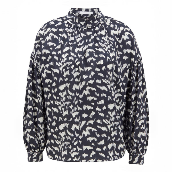 BOSS - blusa Bistorta - relaxed fit - nero e bianco