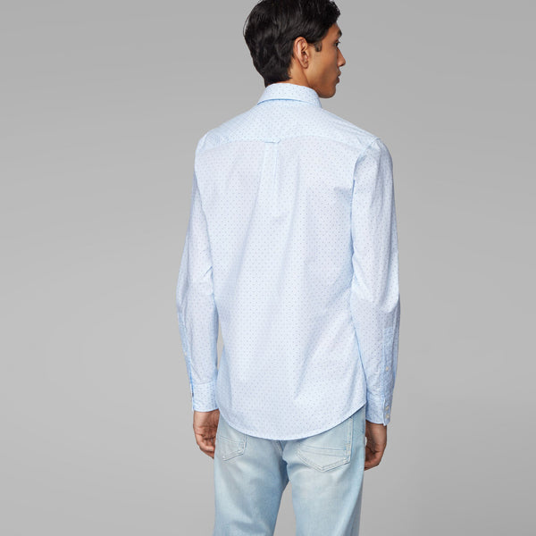 BOSS - camicia Mabsoot - slim fit - cotone - blu