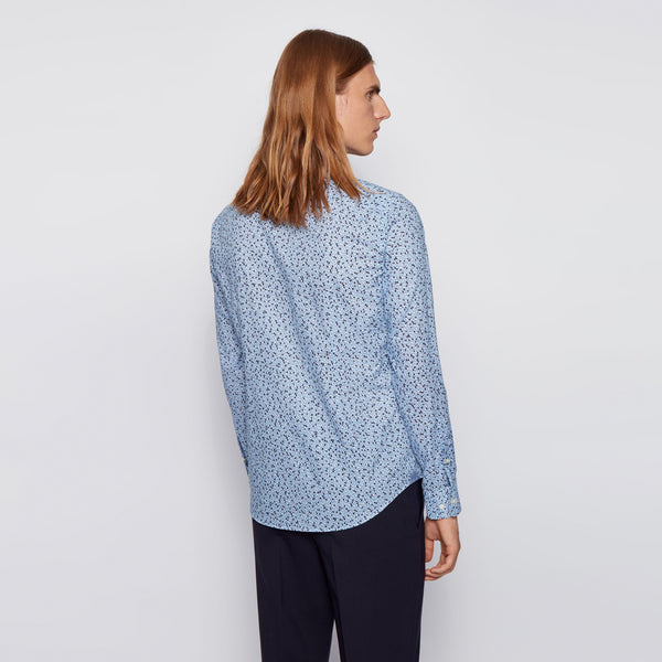 BOSS - camicia Ronni - slim fit - 100% cotone - blu scuro