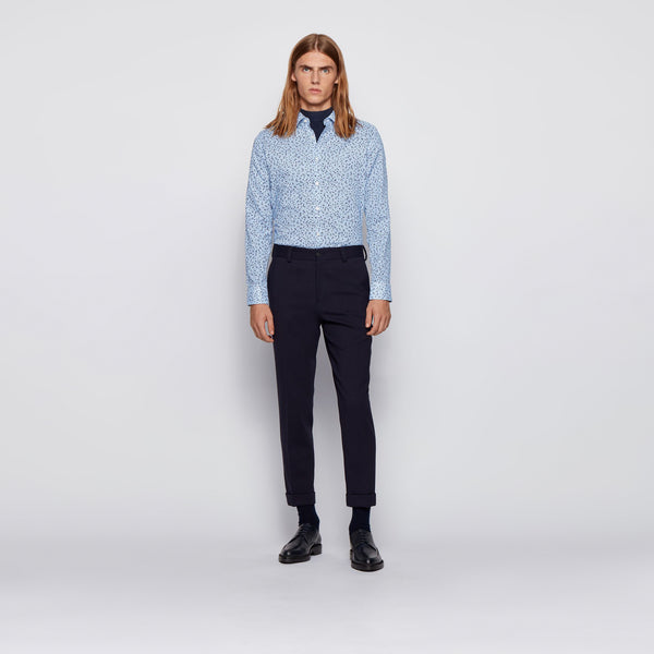 BOSS - camicia Ronni - slim fit - 100% cotone - blu scuro