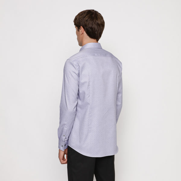 BOSS - camicia Jason - slim fit - 100% cotone - blu pallido e bianco