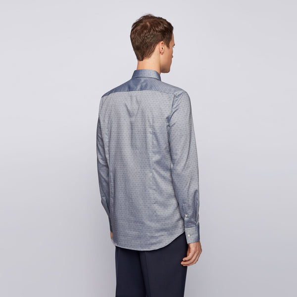 BOSS - camicia Jason - slim fit - 100% cotone - navy