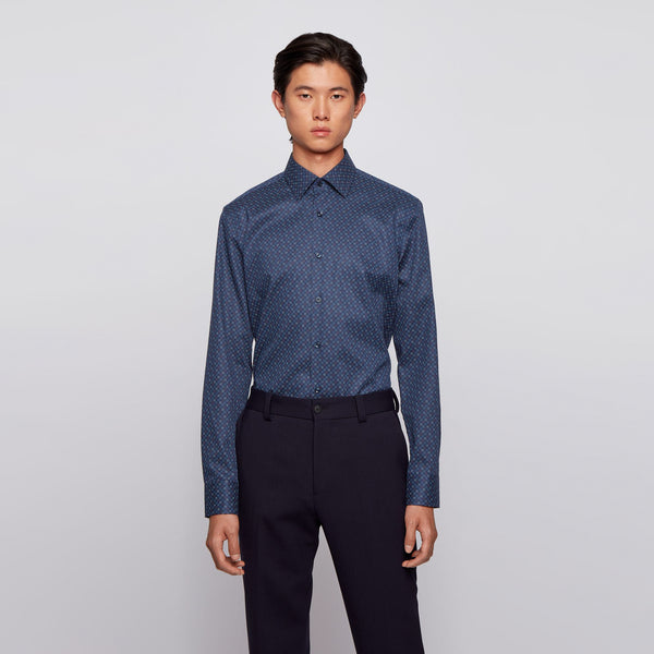 BOSS - camicia Jango - slim fit - 100% cotone - navy