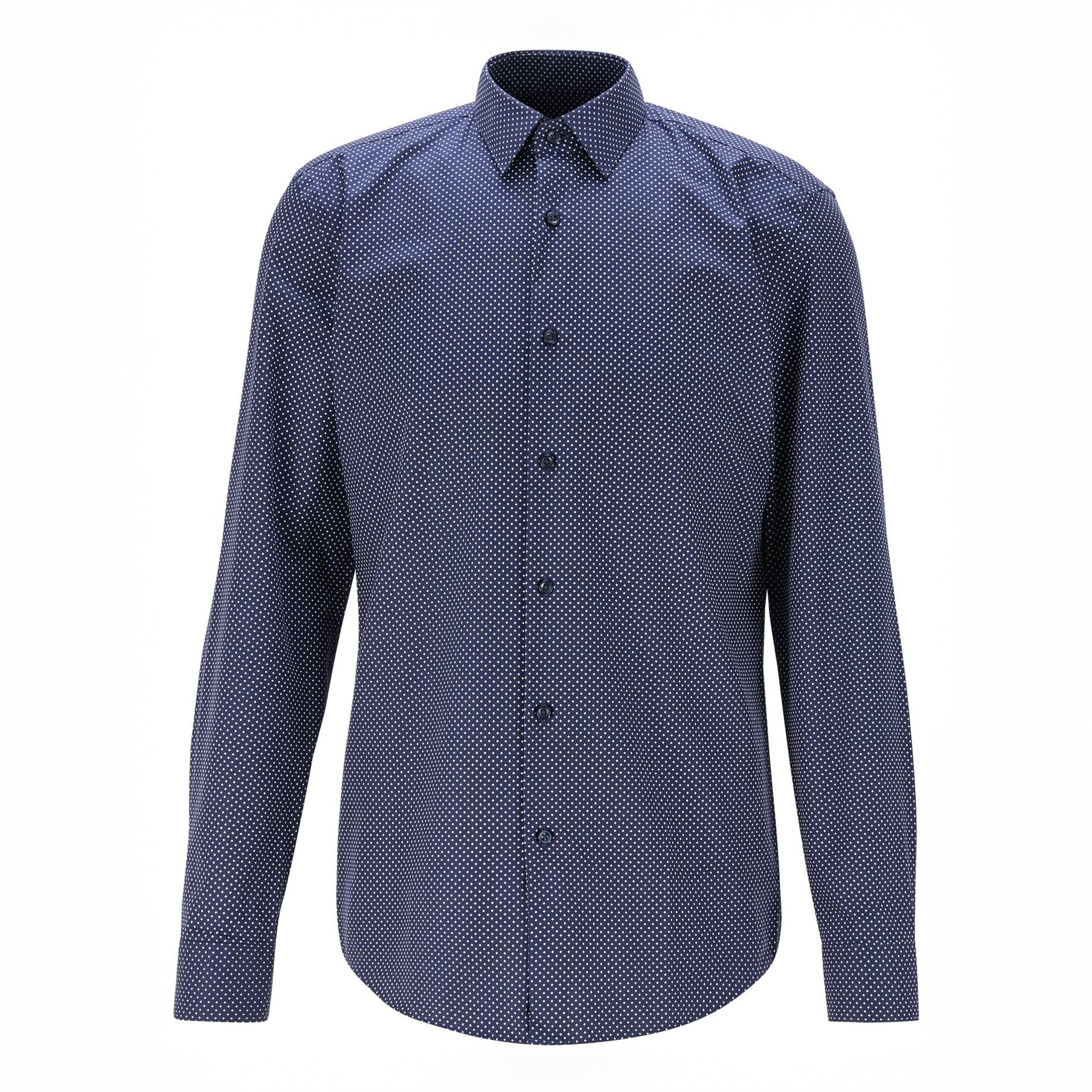 BOSS - camicia Isko - slim fit - 100% cotone - navy